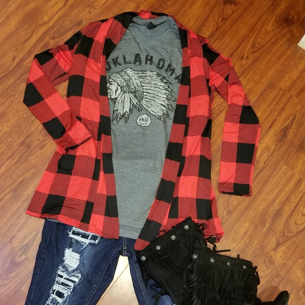 Plaid cardigan